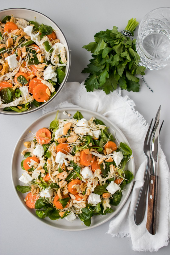 Salade met kip en winterpeen Salade met kip en winterpeen